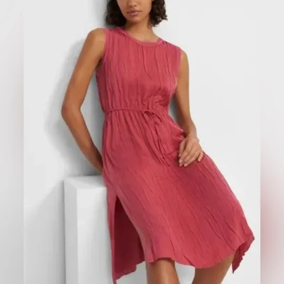 strapless open back dress Crinkle Pleated Gown